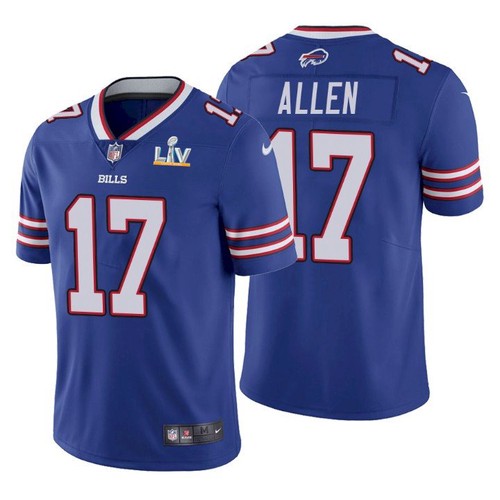 Men's Buffalo Bills #17 Josh Allen Blue 2021 Super Bowl LV Stitched Jersey